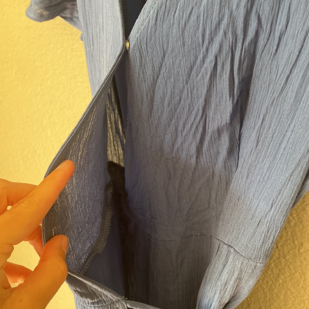 Lulu’s Denim Blue Wrap Maxi Dress - Picture 6 of 9